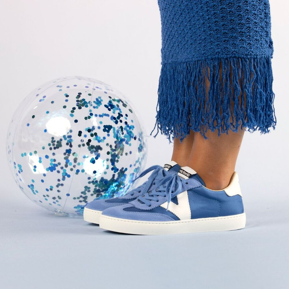 Victoria Sneakers 1126193 Blue Nylon and Suede Berlin Various Size